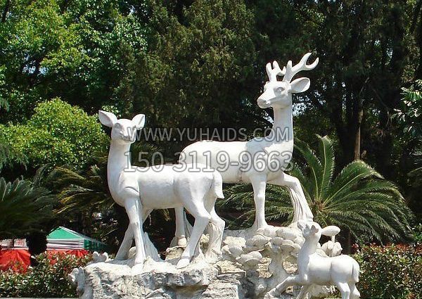 大理石公園動物小鹿石雕 大理石公園動物小鹿石雕