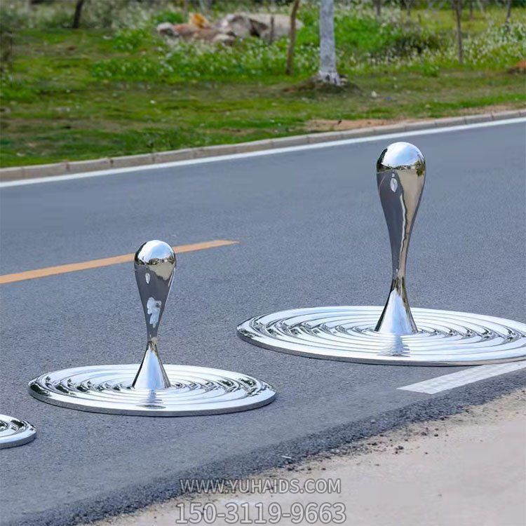 現(xiàn)代園林不銹鋼鏡面水滴小品會(huì)所水池裝飾擺件雕塑