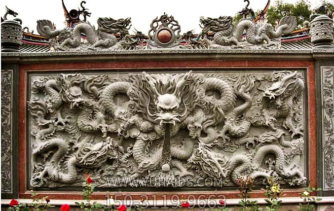 景點裝飾浮雕九龍壁畫雕塑