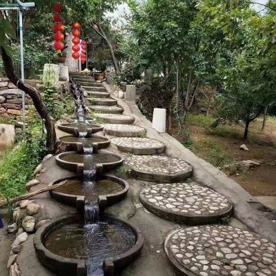 景區(qū)古意跌水石雕水缽