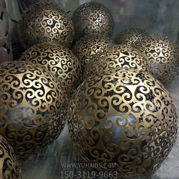 不銹鋼鏤空創意照明鏤空球雕塑
