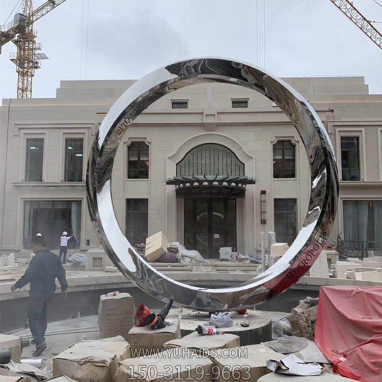 戶外園林景觀幾何創意圓環雕塑