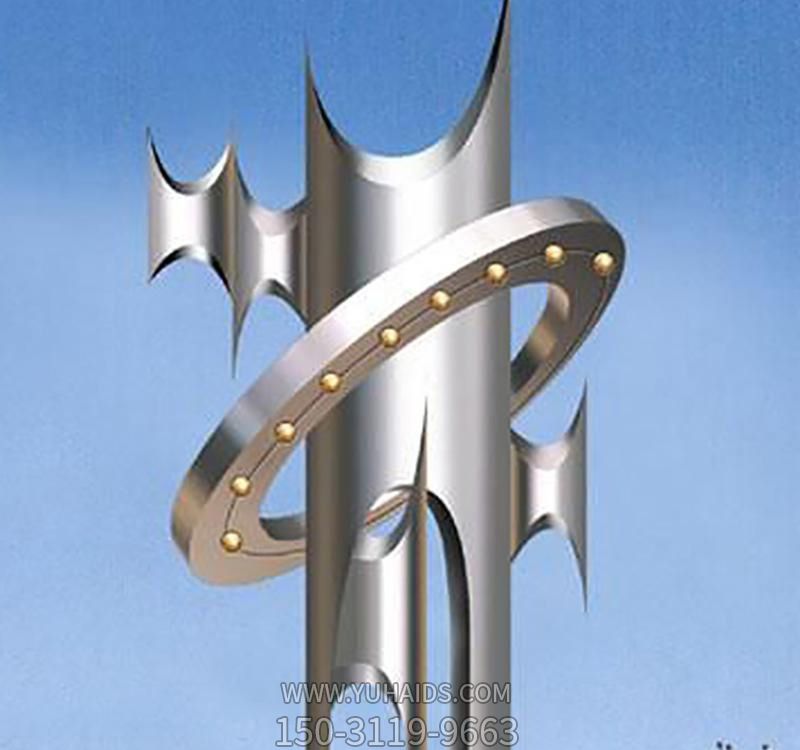 大學(xué)圖書(shū)館廣場(chǎng)創(chuàng)新文化和諧共進(jìn)不銹鋼知識(shí)雕塑