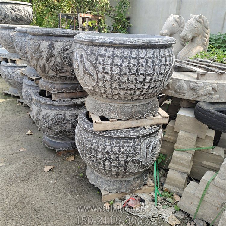 花盆、水缸、魚(yú)缸石雕擺件雕塑