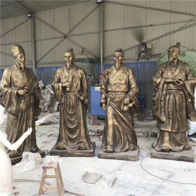 玻璃鋼仿銅戶外校園古代名人雕塑