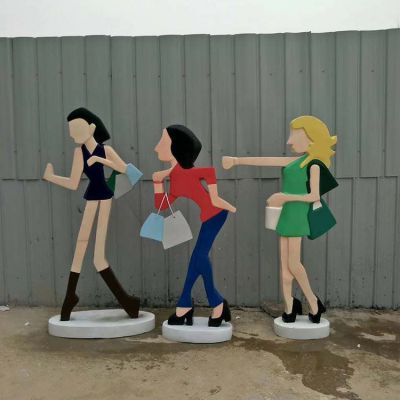 抽象人物剪影不銹鋼彩繪戶外廣場(chǎng)女性景觀