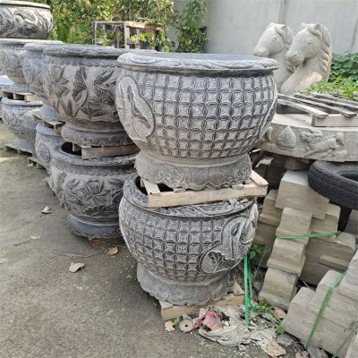 花盆、水缸、魚缸石雕擺件