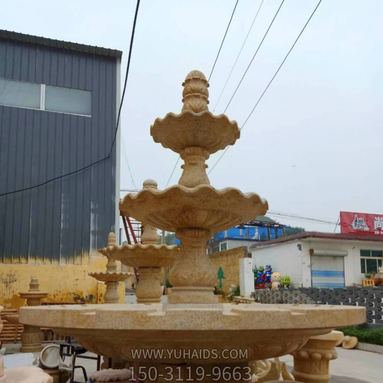 大理石石雕大型別墅小區噴泉流水景觀雕塑