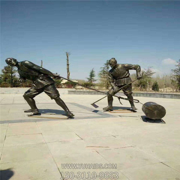 景區(qū)園林銅雕干農活的人物雕塑