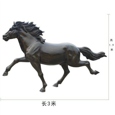 玻璃鋼仿銅戶(hù)外園林景觀馬雕塑