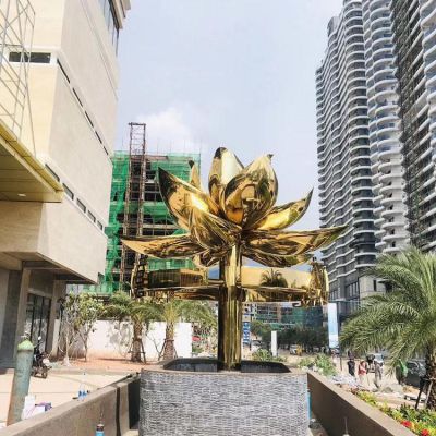 鏡面戶(hù)外景觀戶(hù)外廣場(chǎng)大型蓮花雕塑