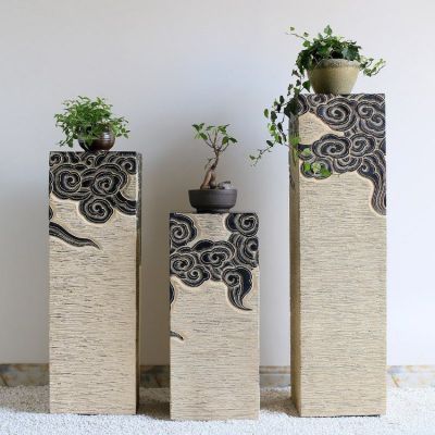 大理石雕刻做舊中式庭院造景盆景花架