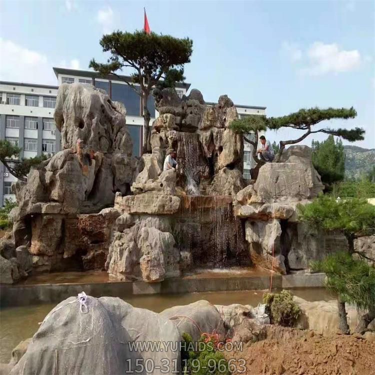 企業園林裝飾雪浪石切片景觀枯山水假山石雕塑