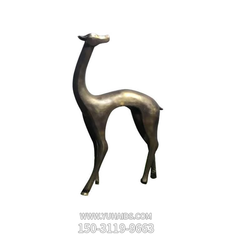 抽象仿銅鹿，玻璃鋼材質噴漆雕塑