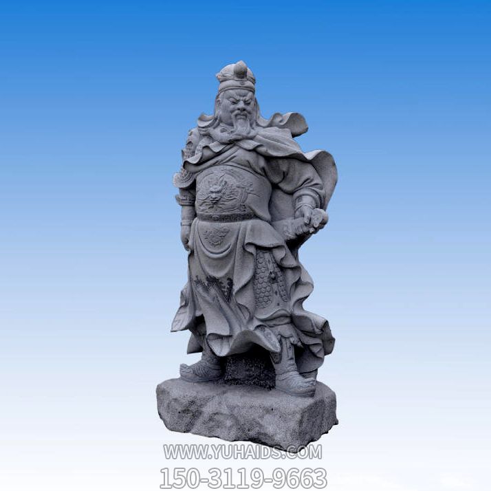 戶外景區大理石石雕關公雕塑