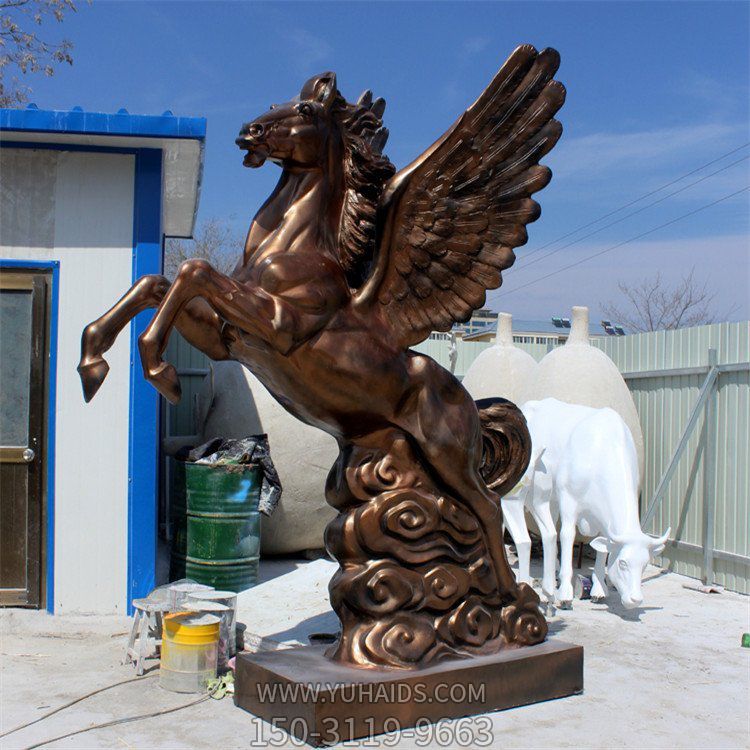 景區廣場玻璃鋼卡通恐龍大象飛馬各種動物雕塑