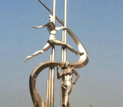 廣場(chǎng)抽象不銹鋼跑步競(jìng)走雕塑