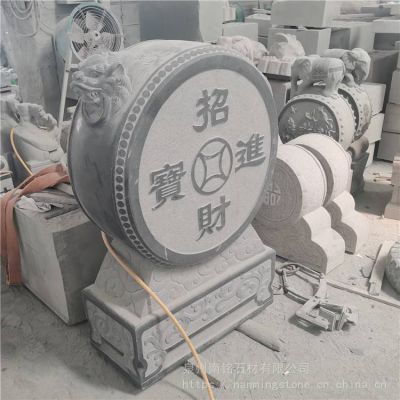 中式風(fēng)格石雕祠堂祖厝抱鼓石門墩擺件