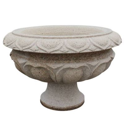 大理石花崗巖石雕創意景觀花盆花缽雕塑擺件