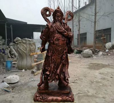 不銹鋼仿銅戶(hù)外景觀關(guān)公雕塑