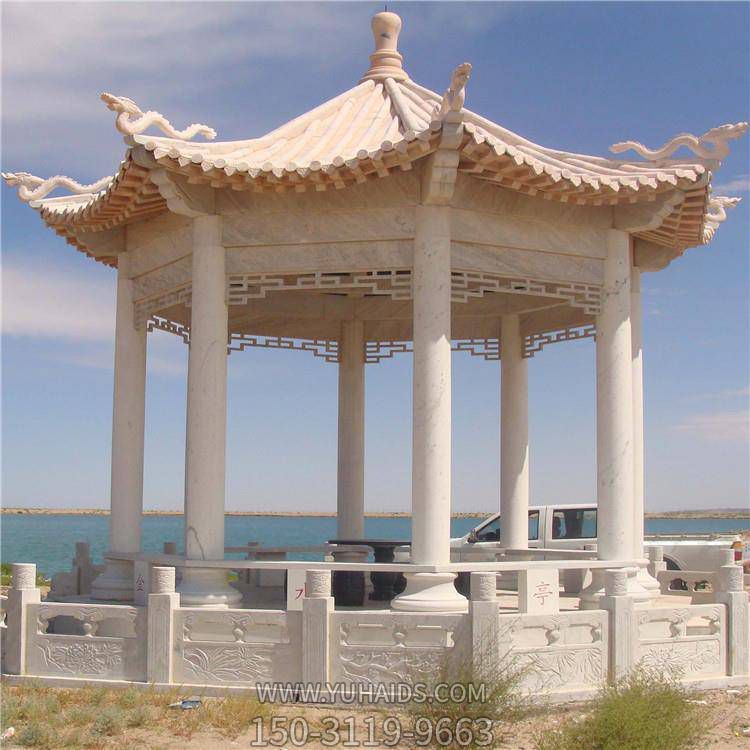 晚霞紅石雕戶(hù)外園林景觀涼亭雕塑