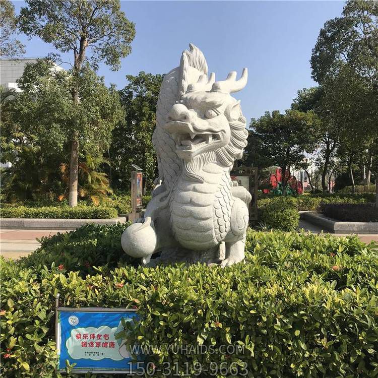 花崗巖大理石雕刻 公園十二生肖龍雕塑