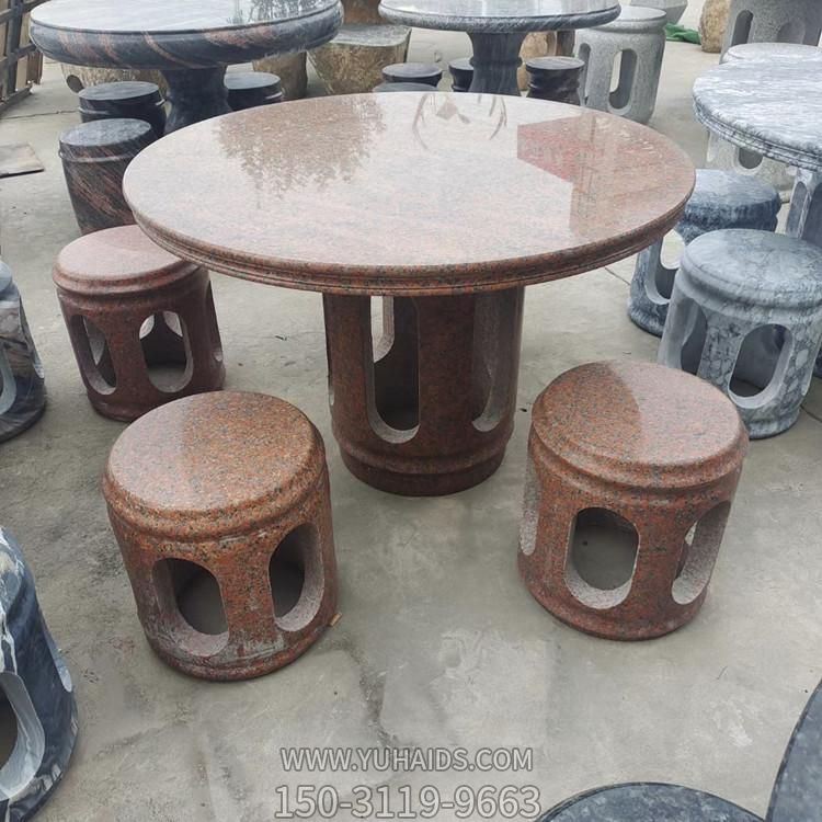 砂石大理石石雕戶外園林景觀圓形石桌石凳雕塑