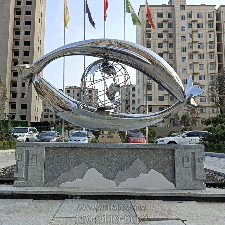 抽象魚，眼鏡，不銹鋼創(chuàng)意景觀標(biāo)識(shí)雕塑