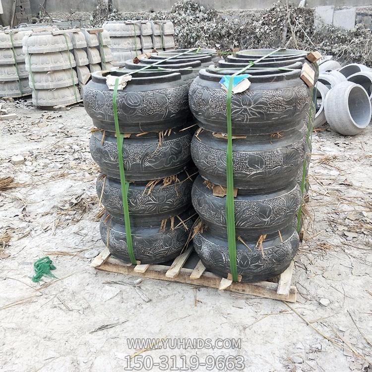 庭院園林浮雕養魚種花仿古老花缸雕塑