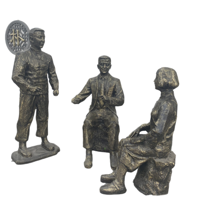 玻璃鋼仿銅人物雕塑，鑄銅人物塑像