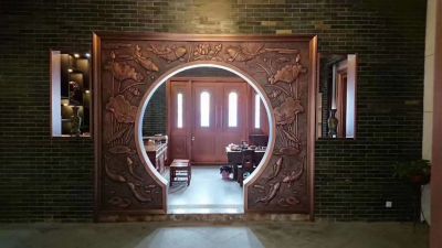 蓮蓮有魚銅浮雕,室內(nèi)裝飾拱門浮雕畫