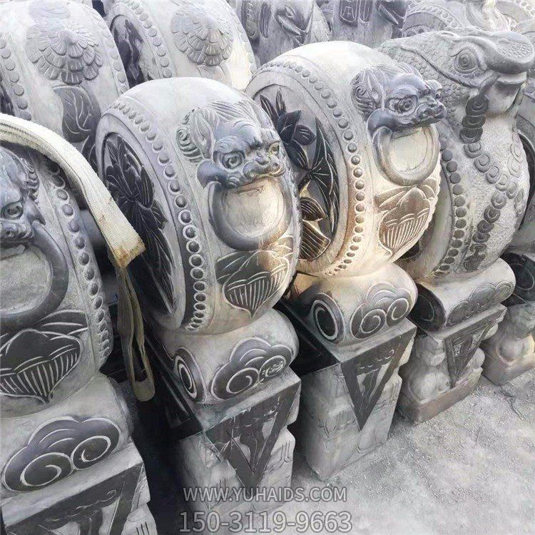 石雕抱鼓，古建門口吉祥裝飾構件雕塑