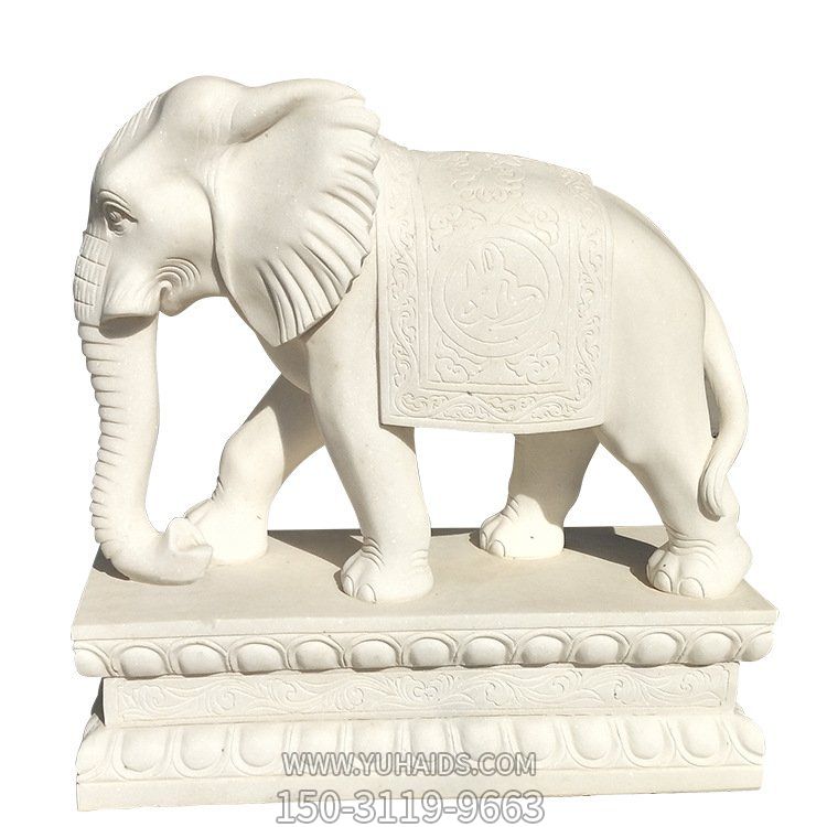 大理石石雕庭院小區門口大象雕塑