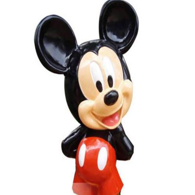 游樂場(chǎng)玻璃鋼卡通彩繪米老鼠雕塑