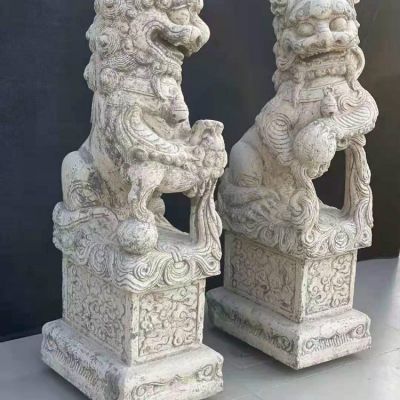 庭院門口大型鎮宅辟邪獅子雕塑