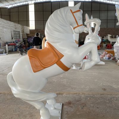玻璃鋼卡通游樂場馬雕塑