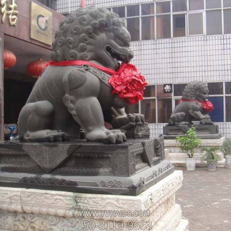 工廠企業大理石石雕鎮宅招財獅子雕塑