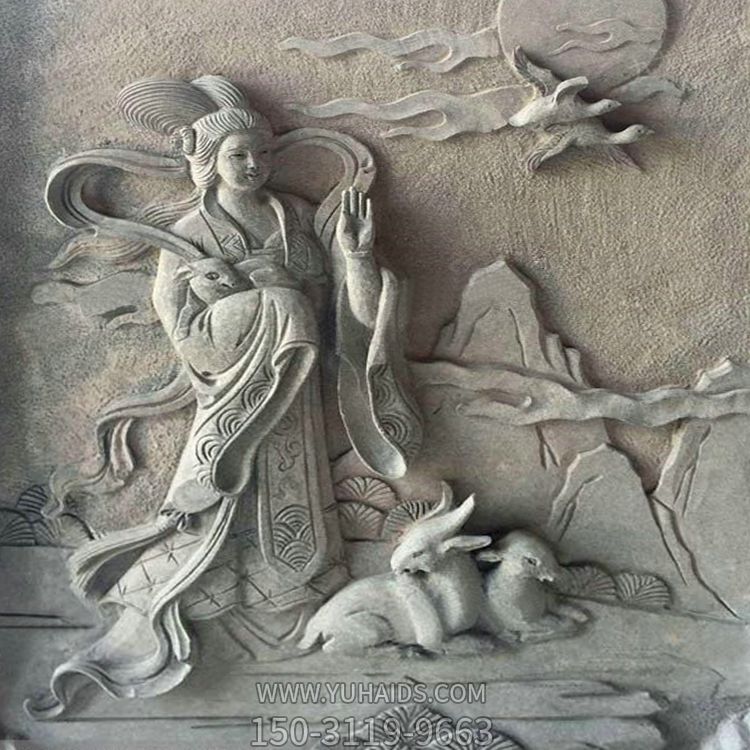 上古神話人物道教月神太陰星君嫦娥浮雕雕塑 上古神話人物道教月神太陰星君嫦娥浮雕雕塑