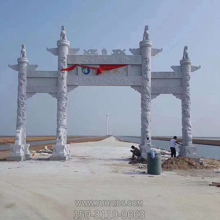 戶外馬路景區景點大理石石雕牌坊雕塑