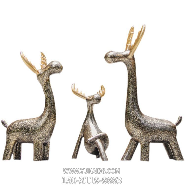 園林戶外公園不銹鋼鏤空發(fā)光麋鹿雕塑