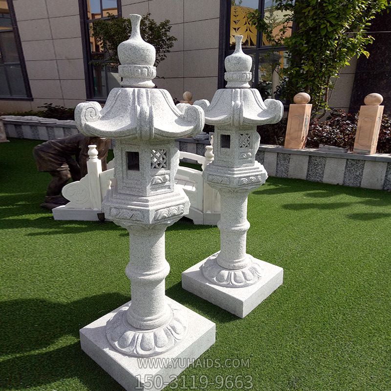 仿古大理石中式石燈庭院戶外花園草坪燈落地?cái)[件雕塑