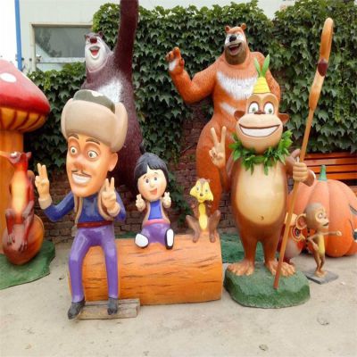 游樂園玻璃鋼卡通影城卡通動漫人物雕塑、