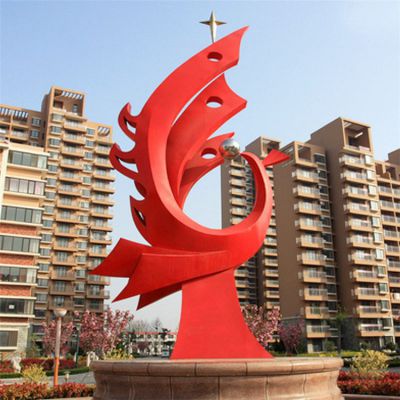 別墅小區(qū)不銹鋼抽象景觀標(biāo)志