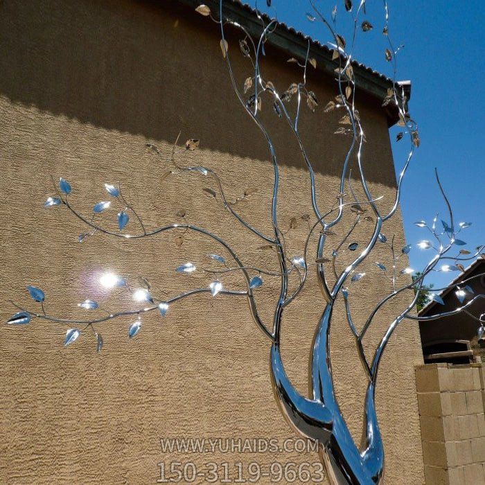 不銹鋼鏡面創意景觀樹雕塑