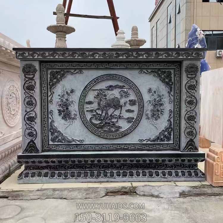 別墅庭院晚霞紅屏風浮雕中式照壁福字玄關(guān)石壁畫雕塑