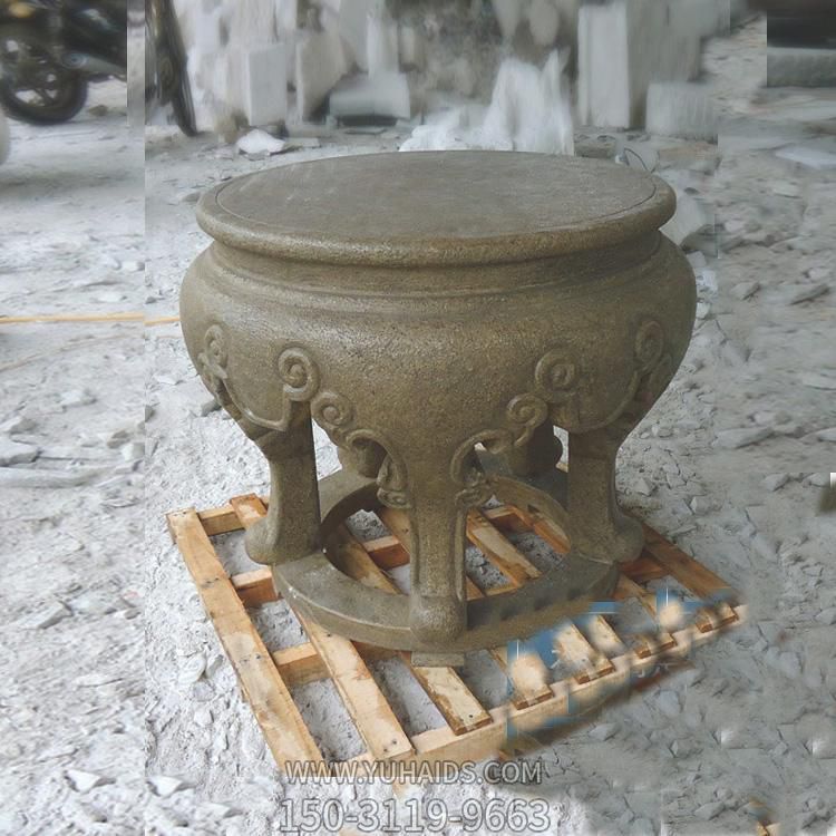 戶外公園創意古代青石石雕空心石凳雕塑