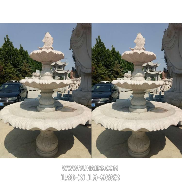 小區擺放歐式花崗巖風水球噴泉雕塑