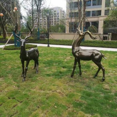 玻璃鋼戶外園林景觀梅花鹿雕塑