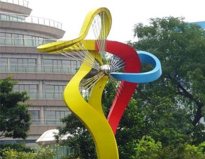 小區不銹鋼彩虹舞景觀雕塑
