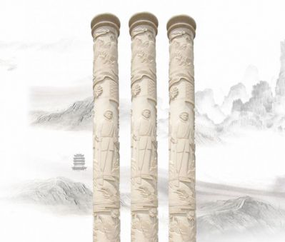 廣場(chǎng)人物景觀(guān)漢白玉石柱雕塑